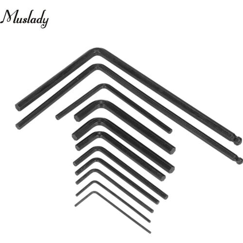 Muslady 11pcs Guitar Wrenches Guitar Inner Mini Hexagon Wrench Set Screwdriver with 4&5mm Ball-end Hex Key Wrench Alan Wrenches