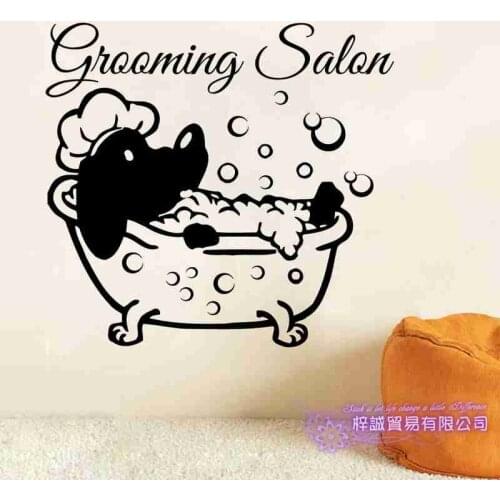 Dog Grooming Salon Pet Shop Sticker Decal Posters Vinyl Wall Art Decals Parede Decor Mural Pet Shop Sticker