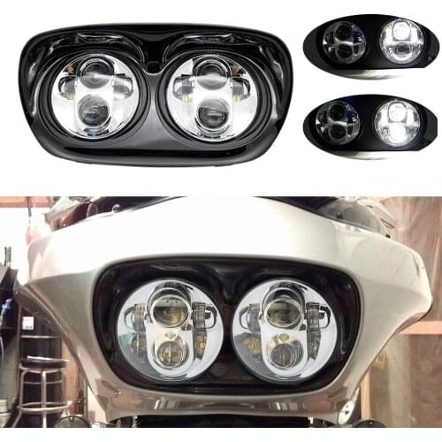 90w 7" Inch Dual Headlight for Harleys Road Glide 2004-2013 motor LED Motorcycle Headlamp Projector Driving Light