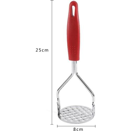 Stainless Steel Potato Masher Metal Food Masher Manual Masher Potato Smooth Mashed with Hanging Hole Mud Potato Press Tools