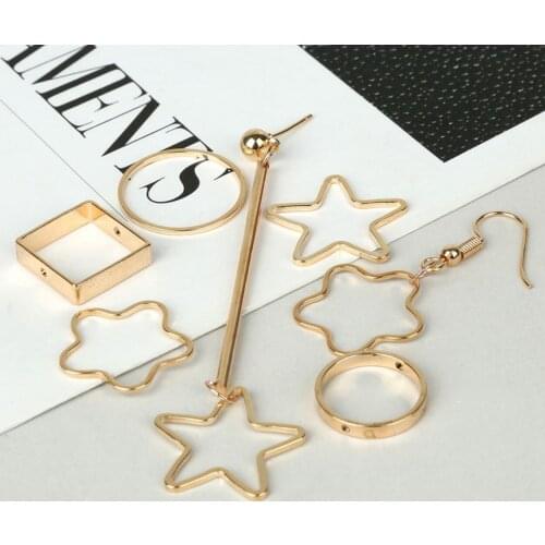 10pcs Various Styles DIY Pendants Copper Metal Rings Charm DIY Earring Findings