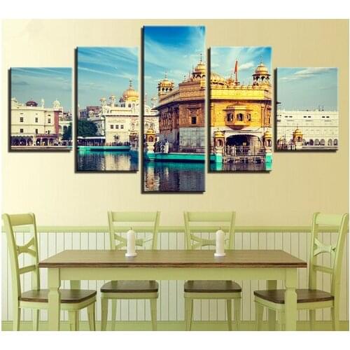 Modern Canvas Painting HD Printed Wall Art Frame Modular Pictures 5 Pieces Abstract Guitar Music Poster Living Room Decor