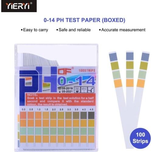 Yieryi 100 Strips/box PH Test Strips Full Range Scale Premium Litmus Tester For Water,soil ph test,Amniotic fluid detection