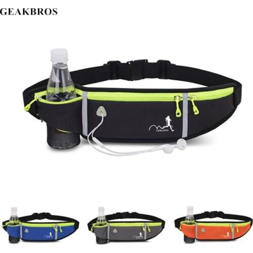 Waterproof Running Bag Waist Packs Phone Container Running Belt Outdoor Jogging Hiking Belt Gym Fitness Bag With Water Bottle