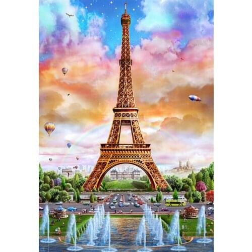 Iron tower landscape cross stitch kit people 18ct 14ct 11ct count print canvas stitches embroidery DIY handmade needlework