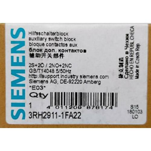 ** 1PC NEW SIEMENS 3RH2911-1FA22 free shipping