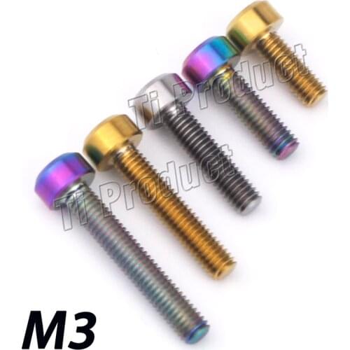 1Pcs Titanium Bolts M3x 6 8 10 12 15 18mm Allen Key Hexagon Socket Screw for Bicycles Motorcycles Aircraft Model DIR Screws