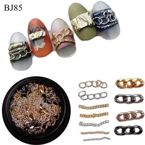 1Jar Cute Different Chain Shape Mix in one jar Nail Art Metal Decoration BJ85