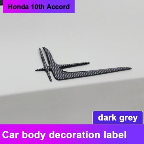 2PCS For Honda Accord 2018 2019 10th Car 3D Side Wing Badge Emblem Modified labeling Side sticker Trim Sports style Modification