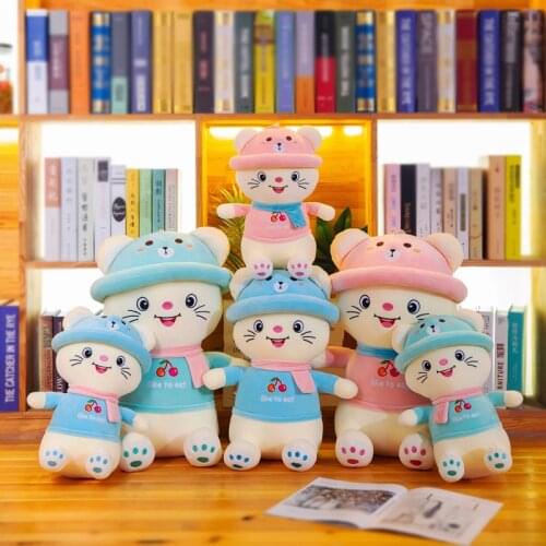 2021 New Larger Cute Lovely Mouse Doll Plush toy cartoon little mouse childrens doll pillow Mouse Doll