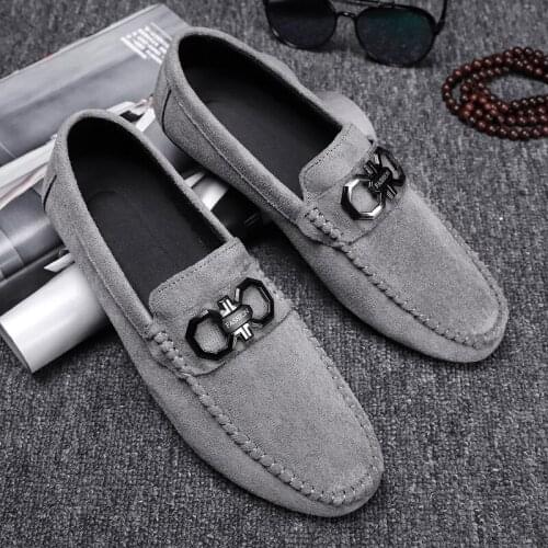2021Men Casual Shoes Fashion Shoes Leather Loafers Slip On Flats Male Driving Shoes Loafers Shoes Mens Loafers