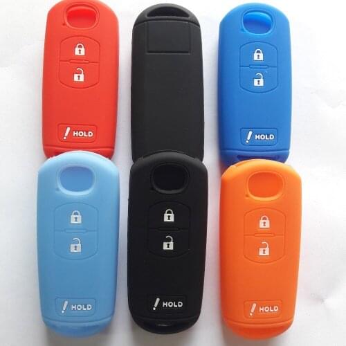 3Button Silicone Key Cover Holder for MAZDA 2 3 5 6 M2 M3 MCX-5 CX-7 CX-9 Key Case Protector Sticker