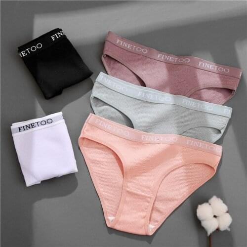 Hot 3PCS/Set Cotton Panties Womens Underwear Sexy Panties Female Underpants Solid Color Panty Intimates Women Lingerie M-2XL