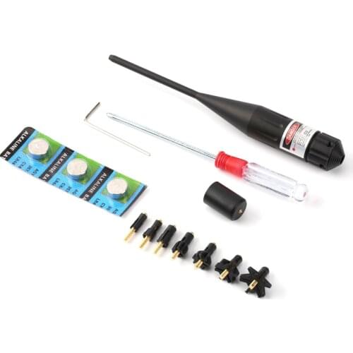 650Nm Red Dot Bore Sight Collimator Fit Hunting 7 Adapter From .177-.78