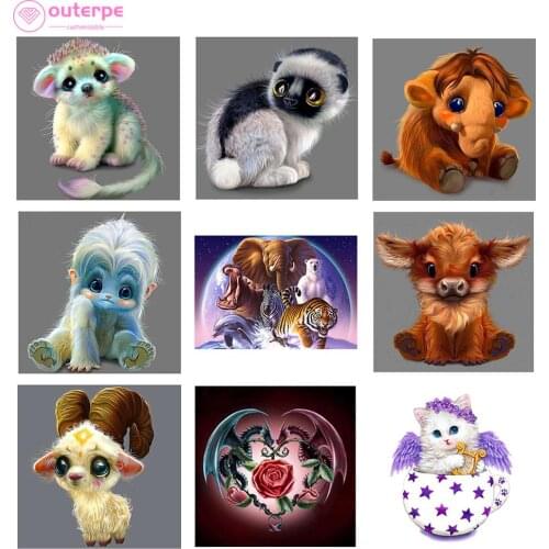 2019 Hot 5D DIY Diamond Painting,Diamond Painting Accessories,Diamond Embroidery,Cartoon Animal,Cute pet,Full,Home Decor,Outerpe