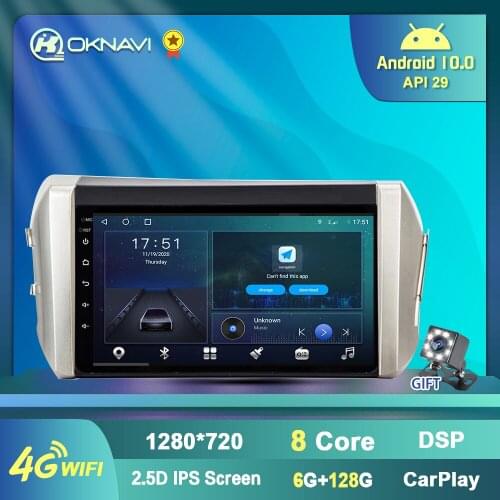 6+128G Android Auto Car Radio For Toyota Innova 2015 2016 2017 Multimedia Player Navigation GPS Stereo 2 din BT Carplay No DVD
