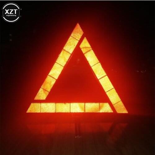 Car Emergency Breakdown Warning Triangle Red Reflective Safety Hazard Car Tripod Folded Stop Sign Reflector
