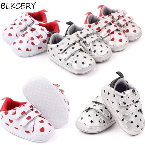 Baby Boy Shoes for 0-18M with Hearts Stars Newborn Baby Casual Shoe Toddler Infant Loafers Shoes Cotton Soft Sole Baby Moccasins