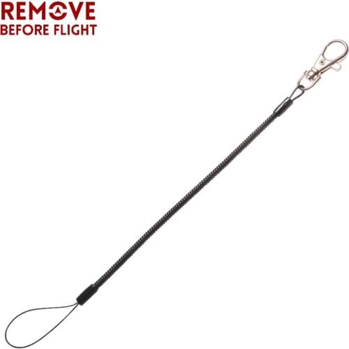 1 PC Keychain Black Fishing Lanyards Securing Pliers Fishing Safety Lanyard Cable Coil Lanyard or Safety Rope Wire Key Rings