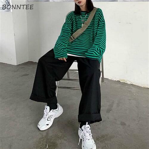 Pants Women Boyfriend Chic BF Style Ins Harajuku Simple Black Classic Teens High Waist Trousers Daily Popular Solid Femme Pant