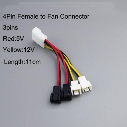 D port to 3pin adapter cable 4P IDE to fan 3 pin power supply 12V 5V fan adapter cable 13cm