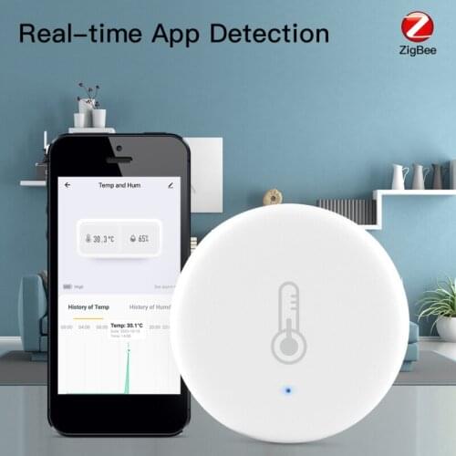 Tuya APP Smart Air Pressure Temperature Humidity Environment Sensor Smart Control Zigbee Connection Battery Powered
