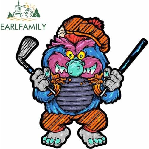 EARLFAMILY 13cm x 12.6cm Vinyl Car Wrap for My Pet Golfer Funny Car Stickers Creative Laptop Bumper Decal Waterproof Sunscreen