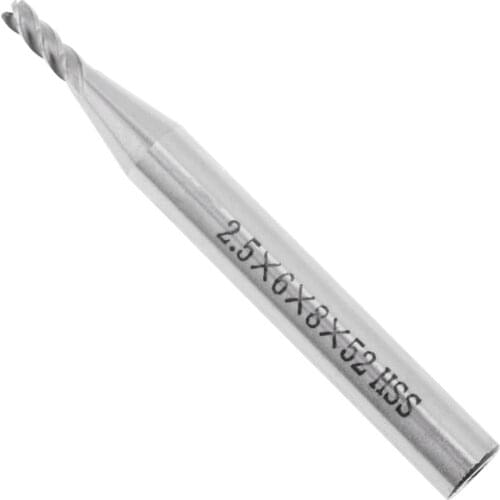 Milling Cutter 2.5mm 4 Flute HSS & Aluminum End Mill Cutter with Super Hard Straight Shank for CNC Mold Processing
