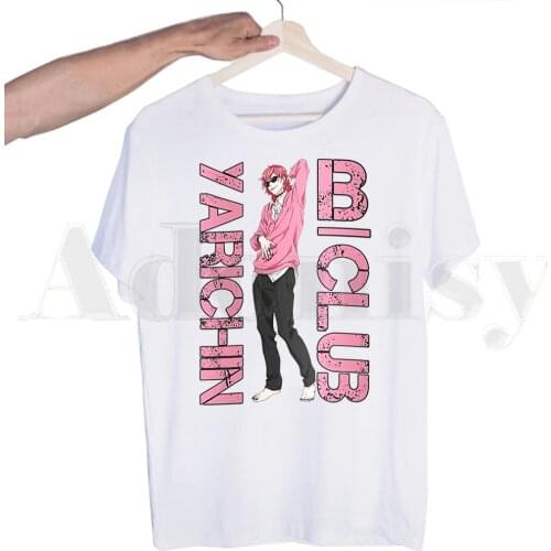 BL Anime Yarichin Club Yuri Ayato Yaoi Anime Japan Tshirts Men Fashion Summer T-shirts Tshirt Top Tees Streetwear Harajuku Funny