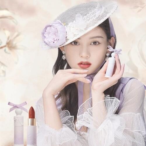 Flower Know Flower God Lipstick Carved Velvet Matte Nourishing Long-Lasting White Plain Face