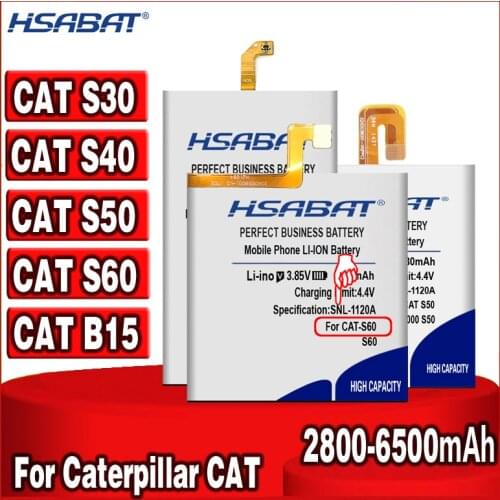 HSABAT 2800mAh-6200mAh for Caterpillar CAT S60 S30 S40 S50 APP-12F-F57571-CGX-111 CUBA-BL00-S50-000 Battery for CAT B15 B15Q AM