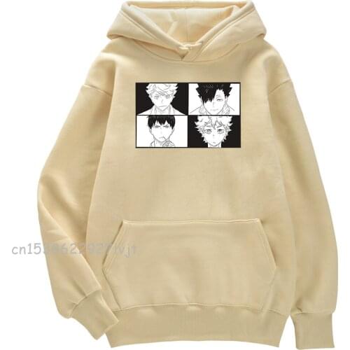 Haikyuu Japan Anime Print Men Hoodie Casual Crewneck Hoodie Autumn Loose Tracksuit Fashion Fleece Clothes Man Winter Warm Hooded