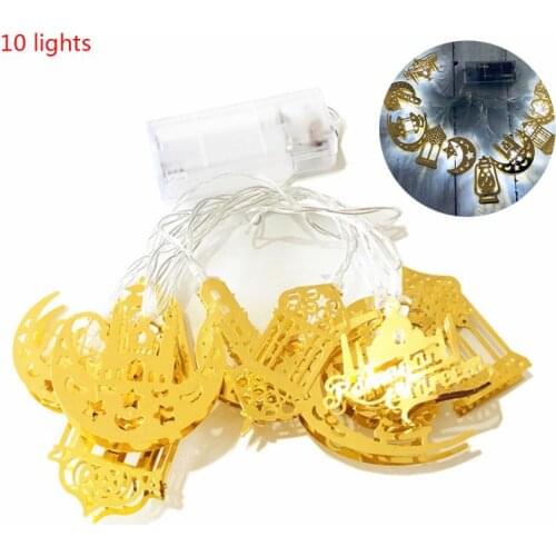 Eid Mubarak Element Handmade Wire Light String 10 LED Light Eid Ramadan Islamic K1KC