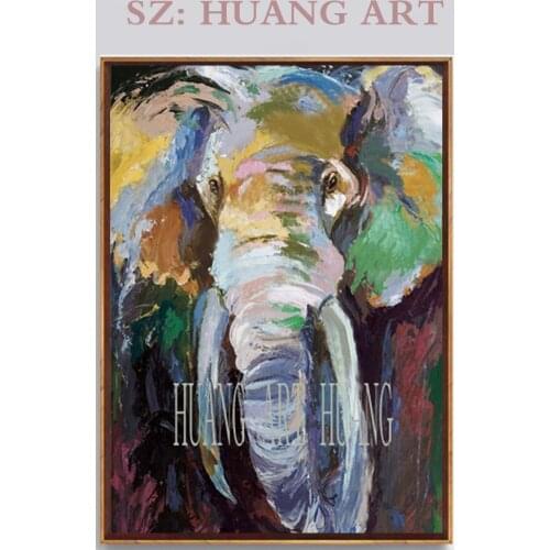 Frameless Paintings Picture Handpainted Animal Oil Painting On Canvas Home Decor Wall Art Abstract Elephant Artwork Gift Decorat