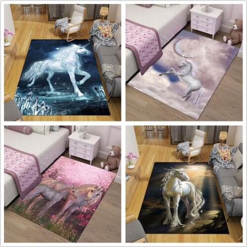3D Dream Unicorn Carpets for Living Room Bedroom Area Rugs Child/Kids/Baby Room play Crawl Mats Boys/Girls Christmas Gift Carpet