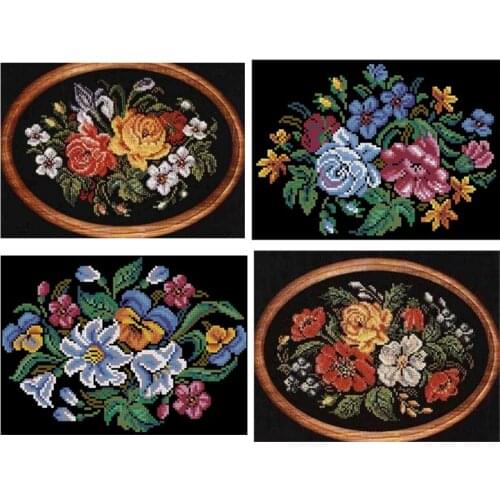 Beautiful Elliptical Bouquet Rose Handmade Gift Cross stitch Print Kit 11CT14CT18CT Handmade DIY Embroidery Kit