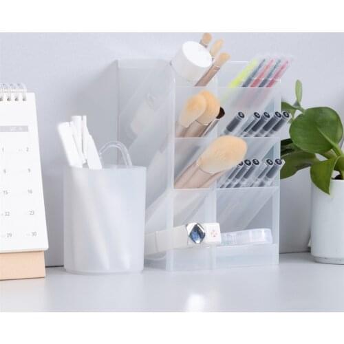 Creative Multifunctional 4 Grid Desktop Organizer Pen Holder Makeup Storage Box School Office Accessories Stationery