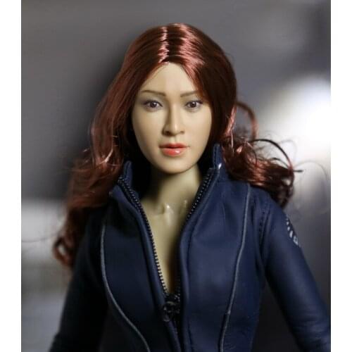 1/6 scale female head shape for 12" action figure doll accessories Asian girl head carved not include the body and clothes