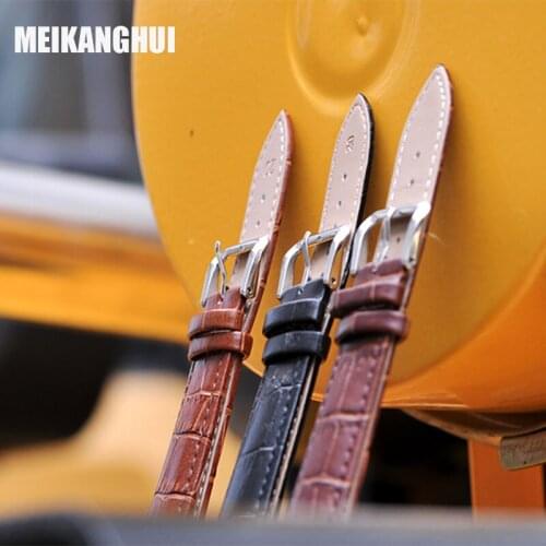 MEIKANGHUI new product Black Brown watchband genuine leather watch band 14mm 16mm 18mm 20mm 22mm 24mm high quality watch strap