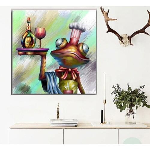 Fashion Canvas painting Modern Abstract Cartoon Animal print Paintings On Canvas Music Anime Frog Wall Art Room Home Decoration