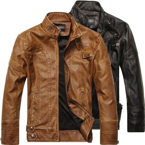Men Winter Leather Jacket Fashion Mens Patchwork Leather Bomber Jackets Fleece Thicken Warm Casual Motorcycle Coats Outwear