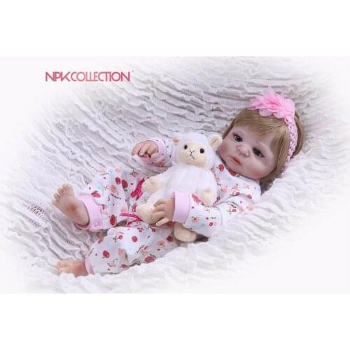 NPK 57CM Pink Strawberry Full Body Silicone Girl Reborn Babies Doll Toys Princess Babies Doll Wig Hair Birthday Gift Xmas gift