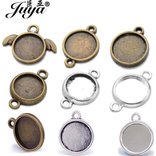 100PCS Pendant Base 12mm Cabochon Cameo Tray For DIY Bracelet Earrings Necklaces Pendants Charms Jewelry Making Crafts Findings