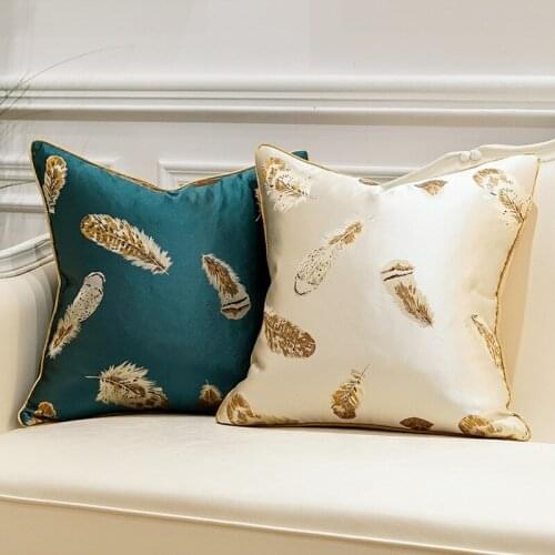 Upscale cushions car pillow Decorative cushion Simple cushion cover office Feather Satin Pillow luxurious