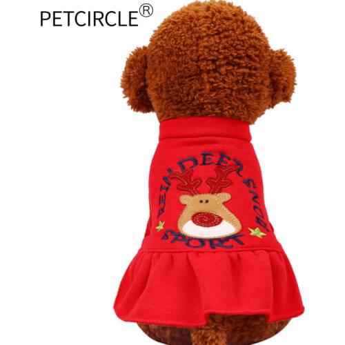 PETCIRCLE New Puappy Dog Clothes Santa Costume Christmas Pet Clothes Skirt Chihuahua Dress Pet Clothes Yorkie