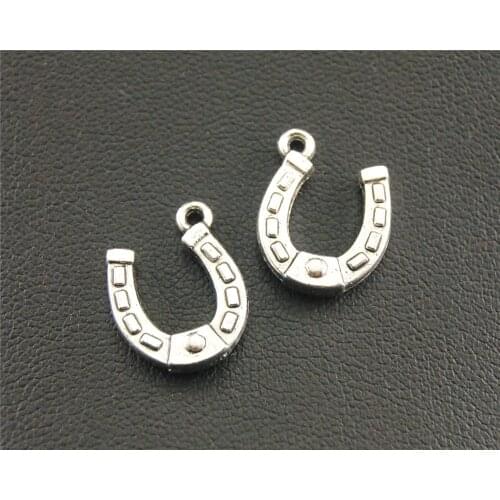 30pcs Silver Color horseshoe Charm Pendant DIY Necklace Jewelry Findings 12x15mm A1369
