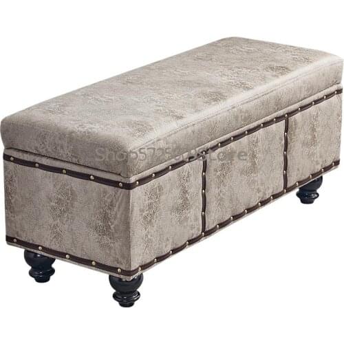 Womens Clothing Store Fabric Multifunctional Storage Stool Rectangular Shoe Changing Stool Sofa Stool Fitting Room Can Sit Benc