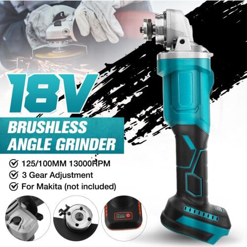 100mm 125mm 800W 3 Speed Brushless Cordless Impact Angle Grinder For Makita 18V Battery Power Tool Cutting Machine Polisher