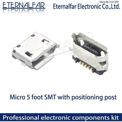 USB2.0 Type A Female Micro 5 foot patch with positioning post Flat Mouth Straight Vertical Connector Needle Welding Wire PCB DIY