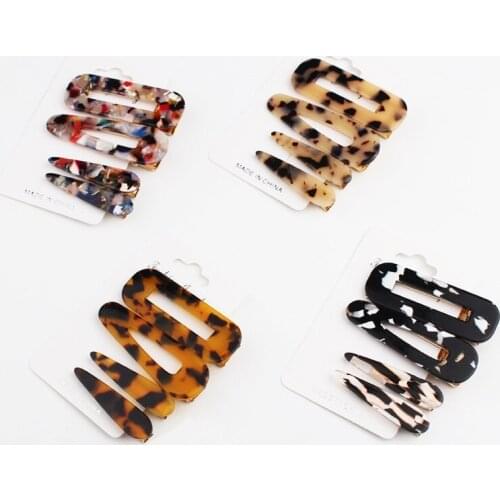 Aphrodite 4PCS/Set Women Leopard Print Hairpins Acetate Hair Clip Headband Hairpin Barrette Headwear Fashion Hair Accessories